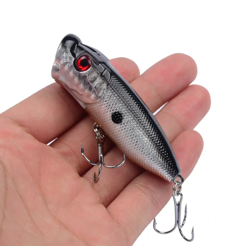 Isca Artificial Topwater Popper 6,5cm 12g – Alta Performance na Pesca de Superfície 🎣