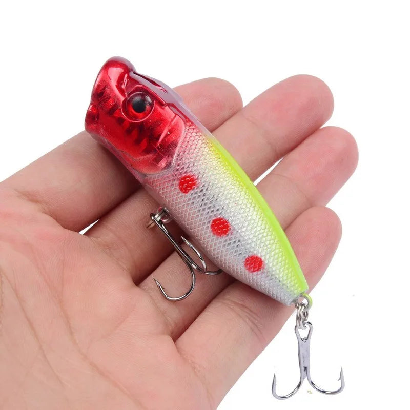 Isca Artificial Topwater Popper 6,5cm 12g – Alta Performance na Pesca de Superfície 🎣